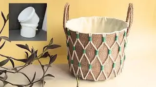 FROM TRASH I TURNED IT INTO AN EXPENSIVE BASKET ! IDEA FROM PLASTIC BUCKET