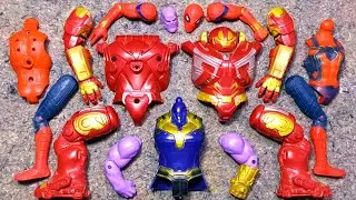 Merakit mainan, Hulk blaster, Spiderman, Thanos, Marvel superhero toys 
