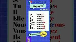 Conjugaison du Verbe Voyager (to travel ) au pr&eacute;sent / Conjugation of the verb Voyager in present