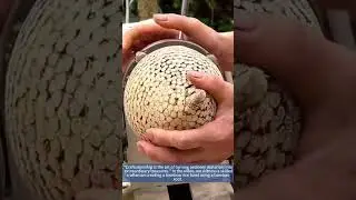 Craftsman Makes Bamboo Rice Bowl from Bamboo Root