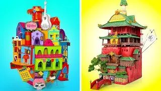 Поделки по мотивам мультфильмов || Мини-дома по мотивам &laquo;Тайны Коко&raquo; и &laquo;Унесённых призраками&raquo;