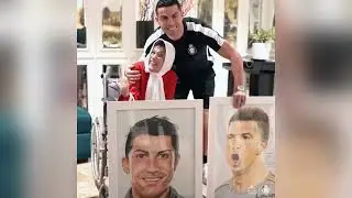 Iranian artist Fatemeh is paralyzed and uses her feet to paint iconic portraits, her favorite player