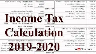 Income Tax 2019-20 Calculation Excel Sheet