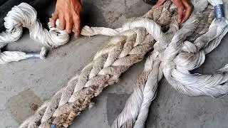 Eye splice of mooring rope!! 12 strands in hindi 🚢# rope #mooring #ship #container 