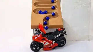 Marble Run Race ☆ HABA Slope | Dump Truck, Garbage Trucks, Motorcycle & Vehicles