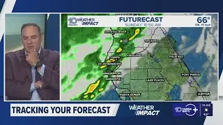 Tracking a passing cold front expected to bring rain, gusty winds to Tampa Bay Sunday