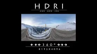 🏔️ High Altitude Winter Road Snowy Alpine Mountain Environment HDRI 360&deg; Panorama - 8K .EXR .HDR  ❄️