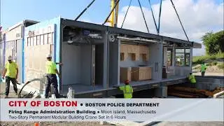 Permanent Modular Building Crane Set Time-lapse - City of Boston | Moon Island - Vanguard Modular