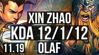 XIN ZHAO vs OLAF (JUNGLE) | 12/1/12, 69% winrate, Rank 7 Xin, Legendary | BR Challenger | v11.19