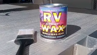 RV WAX, just brush-on, no machines used and will remove loose oxidation