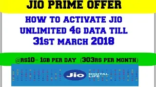 HOW TO ACTIVATE JIO 4G DATA TILL 31st MARCH 2018