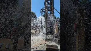 Drilling well in a village in Cambodia #machine #welldrilling