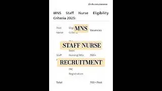 MNS Staff Nurse Recruitment 2025