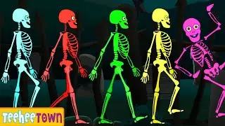 Skeletons Doing New Exercise | Kids Halloween Songs By Teehee Town