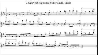 3 Octave E Harmonic Minor Scale, Violin