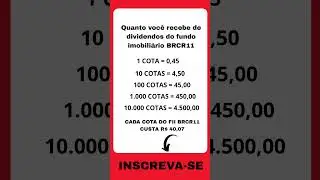 QUANTO RENDE DE DIVIDENDOS O FII BRCR11