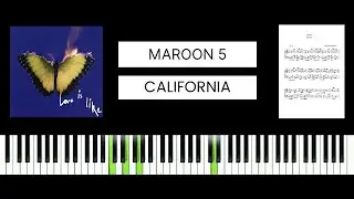 Maroon 5 - California (BEST PIANO TUTORIAL & COVER)