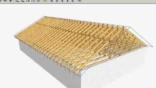 Takstoler: Avstivninger p&aring; plantegning og i 3D-visning