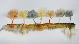 quick and easy watercolour technique. Abstract tree painting tutorial