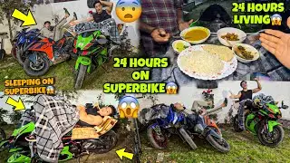 24hrs Living on Superbike😱 Viral Video🔥 Sleeping , Eating on Superbike for 24hours Challenge