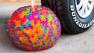 Experiment Lit Light Bulbs vs Car! Crushing Crunchy, Soft Things with Car! ASMR vide By car