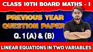 Class 10th Maths 1 | Chapter 1 Linear Equations in Two Variable | Previous Year Paper Solution 
