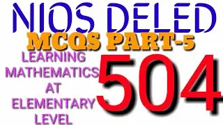 504 MCQS PART-5 NIOS DELED WISDOMKNOWLEDGE/ TELUGU NIOS