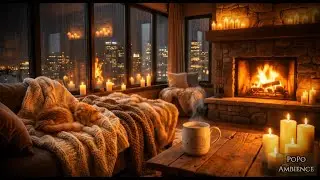 Cozy Luxury Mansion Ambience - Smooth Jazz, Soft Piano & Rain Sounds | 4K