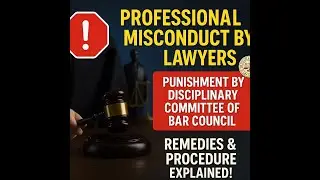 19. Lawyers Professional Misconduct, #punishment #remedies Disciplinary Committee of Bar Council-2