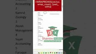 WRAPROWS function in Excel