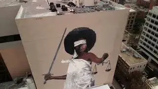Downtown Houston  and the Art Murals
