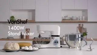 VonShef 1400W White Stand Mixer