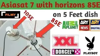 Asiasat 7 with horizons 2 @ 85e multi satellite in one dish