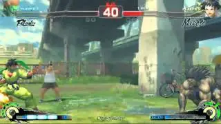 SSF4 AE: Choco Blanka (Blanka) vs FAXgimoto (Makoto) - Godsgarden 4 Pools