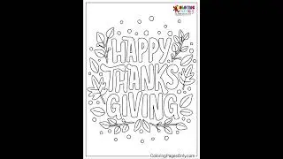 Free Printable Thanksgiving Coloring Pages #ColoringPagesOnly #Shorts #coloring #Thanksgiving
