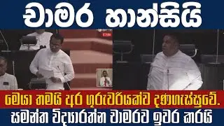 පාර්ලිමේන්තුවේදී සමන්ත විද්&zwj;යාරත්න චාමරව හාන්සි කරයි.