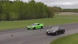 Supra 1000+ HP vs Porsche 991 Turbo S Mk II facelift (stock) May 2016 GTBOARD.com Event