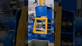 rubber kneader machine working at factory, rubber mixer tilting video
