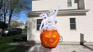 Gemmy 2004 Halloween Airblown Inflatable 11FT 3 Ghosts In Pumpkin Unboxing & Review