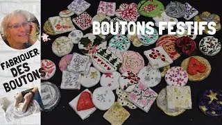 🎅🔴 Comment FABRIQUER des BOUTONS FESTIFS A COUDRE ou A COLLER  Modelage Xmas©A63