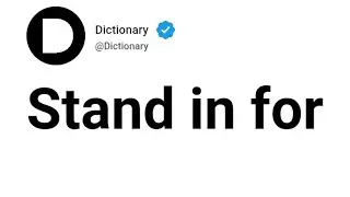 Stand in for Meaning In English