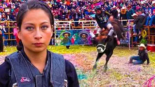 ¡MUJER VALIENTE -LA POTRA DE ICUACATO MONTA TORO DE REPARO!! JARIPEO SAN ANDRES TZIRONDARO DIC 2023