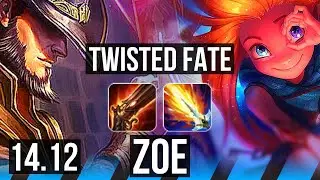 TWISTED FATE vs ZOE (MID) | Rank 4 TF, 6/2/9, 800+ games | VN Grandmaster | 14.12
