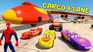 Spiderman Disney Cars Lightning Mcqueen Cars Cargo Avion (Nursery Rhymes - Songs For Kids)