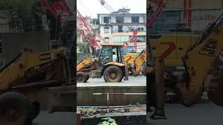Powerful Komatsu soil Grader & JCB Backhoe loader/ JCB Video