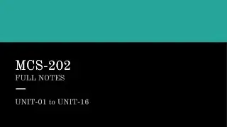 MCS 202 Full notes   #bca #ignou #ignounotes #mcs202