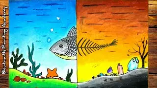 water pollution drawing||save environment
