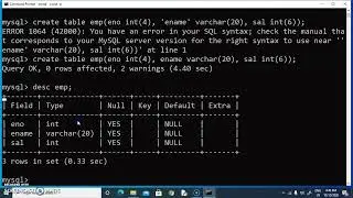working with mysql