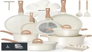 Pots and Pans Set Non Stick Non Toxic 22 Pcs Ceramic Cookware Sets