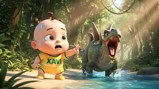 🦖 Colorful Dinosaur Family Song | Learn Dino Names with Baby Xavi